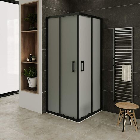 Mampara de ducha de esquina EX403C - 80x120x190cm - con puerta abatible -  con cristal NANO
