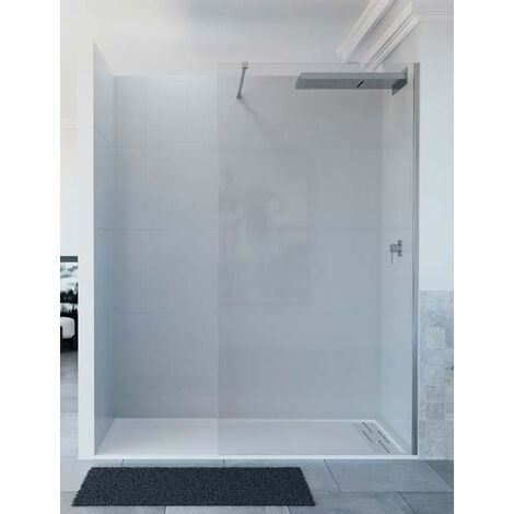 Mampara de ducha de 1 hoja fija - Cristal 6 mm con ANTICAL INCLUIDO - Modelo ARCOIRIS Medida (90 cm) - CRISTAL DECORADO 21