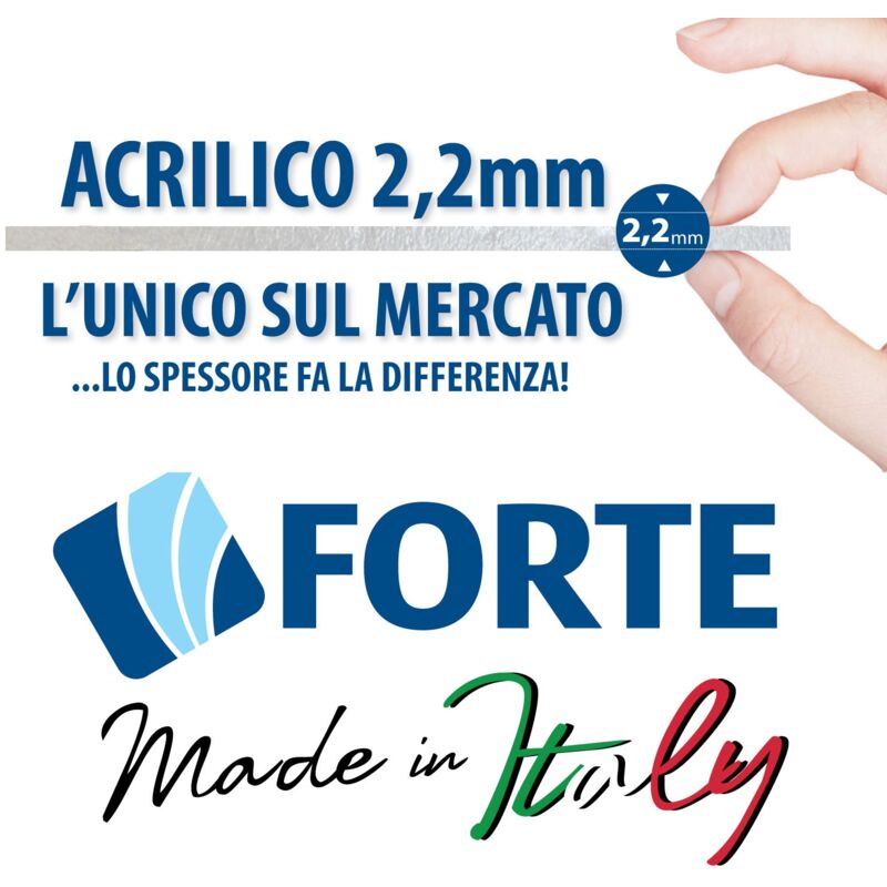 Forte Mampara de Ducha 90x90 CM de Acr/ílico Mod.Venere con Apertura Central