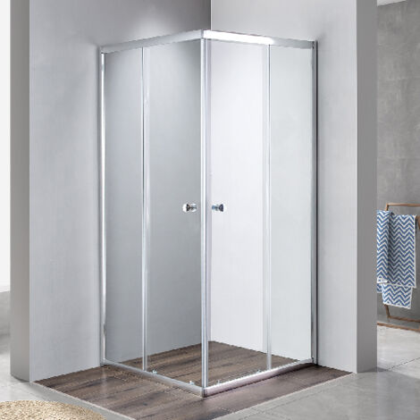 Mampara de ducha de cristal de 2 caras 70x90 cm