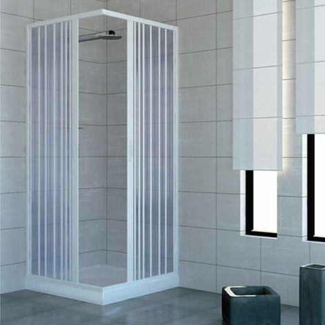 main image of "Angular de ducha de pvc plegable blanco ap. central cuadrado rectangular"