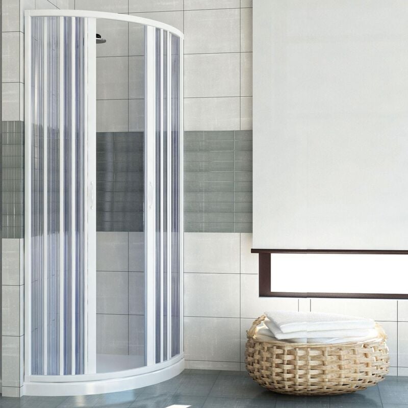 

Mampara de ducha de pvc h 185 cm mod Scorpione 75x75 apertura central