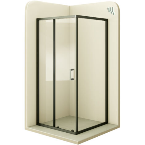 Mampara de Ducha Dora 100x150x190cm, REVERSIBLE, Puerta Corredera, Ajuste 97.5-99.5x147.5-149.5cm, Cristal Templado Transparente 6mm
