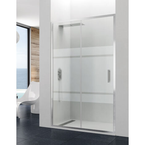Mampara de ducha frontal ALLSTONE TITAN 1+1 150 cm, Serigrafiado