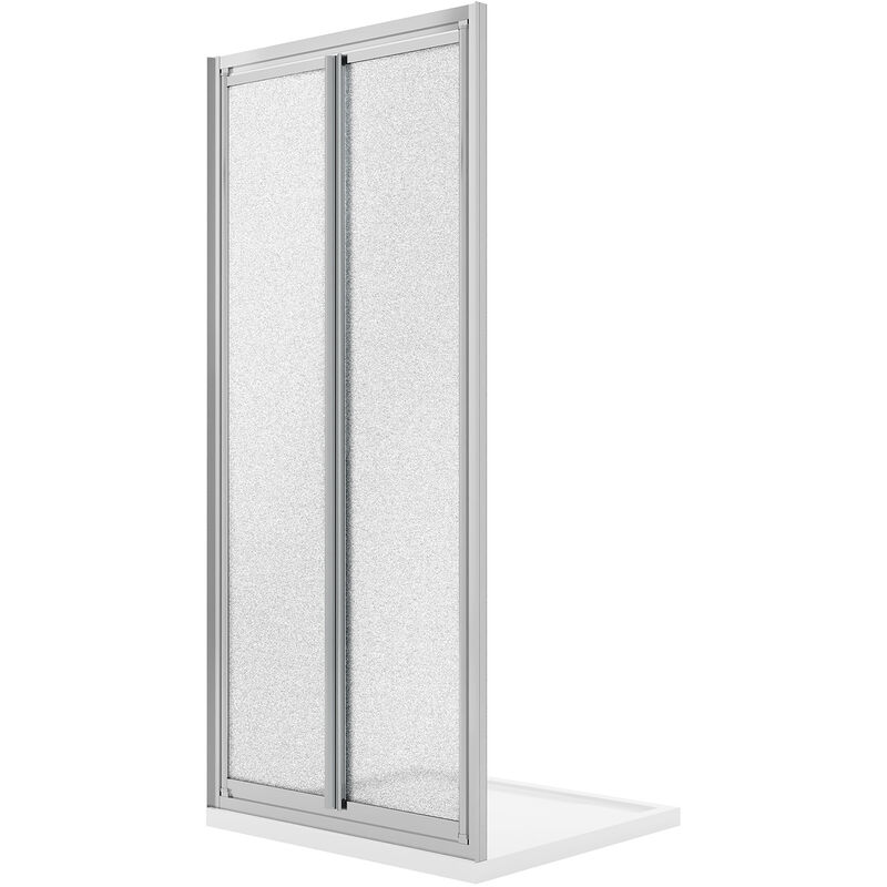 

Mampara de ducha frontal con 2 puertas abatibles vidrio impreso h 185 mod. Clint 80 cm
