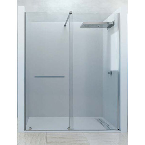 Mampara de ducha angular de 2 hojas fijas y 1 puerta corredera. - Cristal 6  mm con ANTICAL INCLUIDO - Modelo RIMO Medida (70 X 90) - TRANSPARENTE