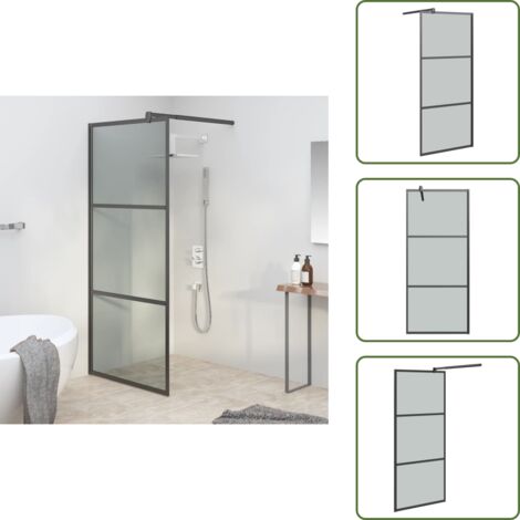 Mampara de ducha negra - vidaXL Mampara de ducha accesible vidrio ESG oscuro negro 80x195 cm - Mampara de ducha ajustable