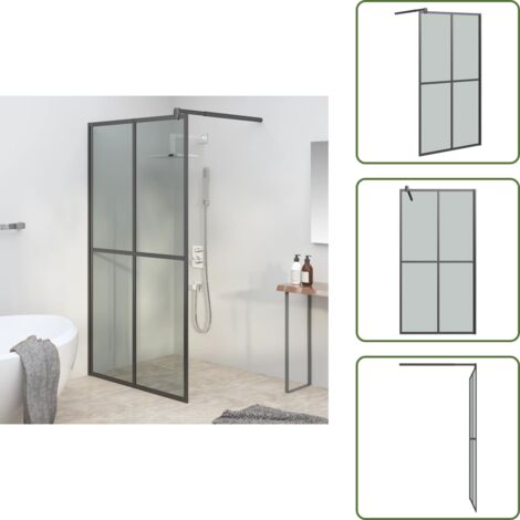 Mampara de ducha negra - vidaXL Mampara de ducha accesible vidrio templado oscuro 100x195 cm - Mampara de ducha con seguridad