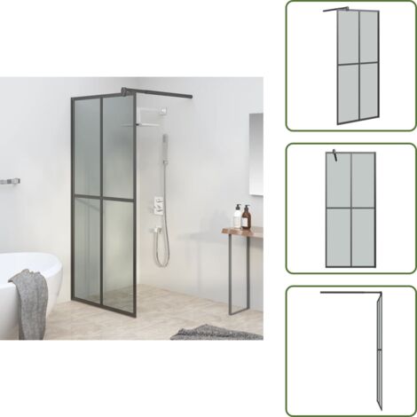 Mampara de ducha negra - vidaXL Mampara de ducha accesible vidrio templado oscuro 90x195 cm - Mampara de ducha con seguridad