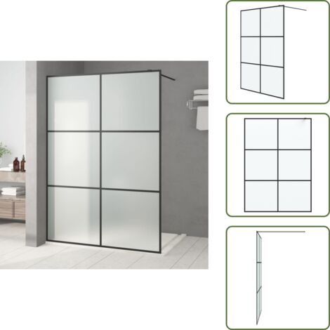 Mampara de ducha negra - vidaXL Mampara de ducha vidrio ESG esmerilado negro 140x195 cm - Mampara de ducha ajustable