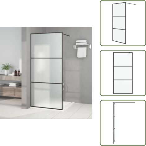 Mampara de ducha negra - vidaXL Mampara de ducha vidrio ESG esmerilado negro 90x195 cm - Mampara de ducha ajustable