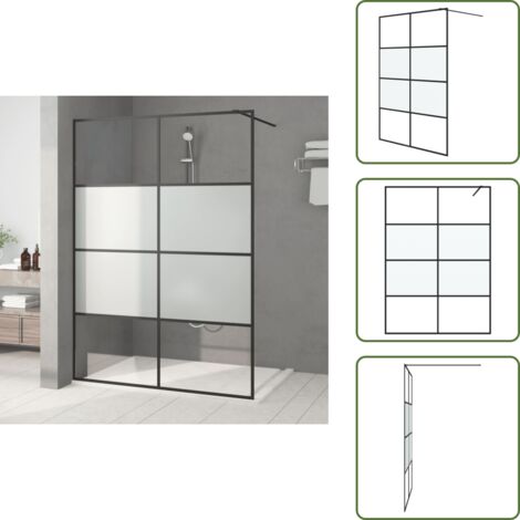 Mampara de ducha negra - vidaXL Mampara de ducha vidrio ESG semiesmerilado negro 140x195 cm - Mampara de ducha ajustable