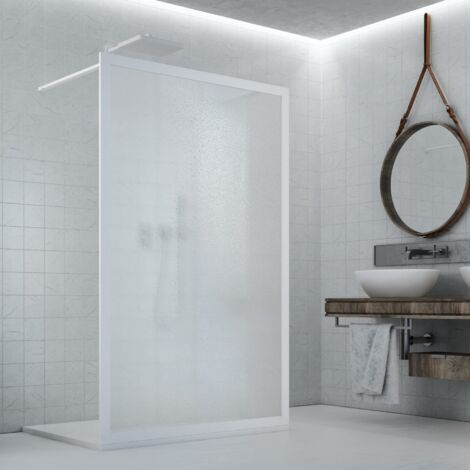 Mampara de ducha pared walk in free 120 cm h 190 de acrílico color blanco mod. beatrix central