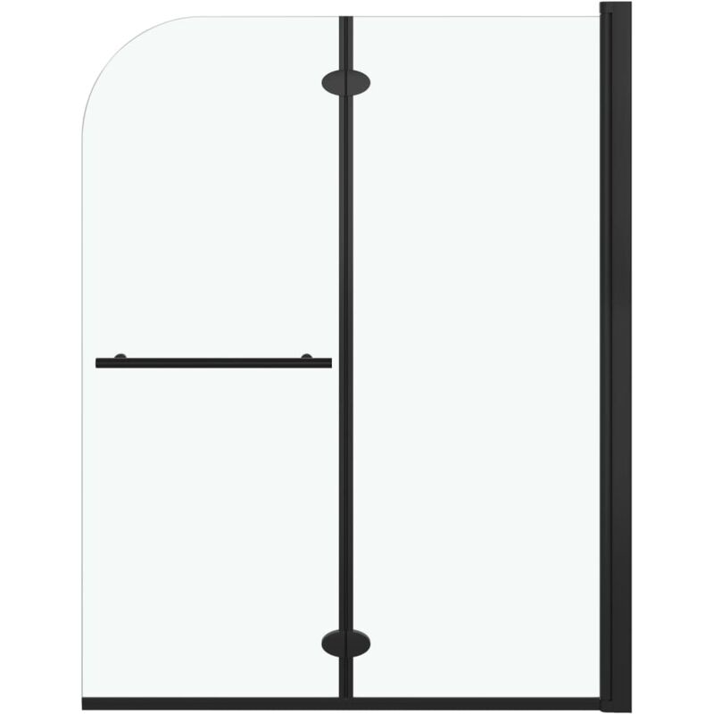 

vidaXL Mampara de ducha plegable 2 paneles ESG negro 95x140 cm