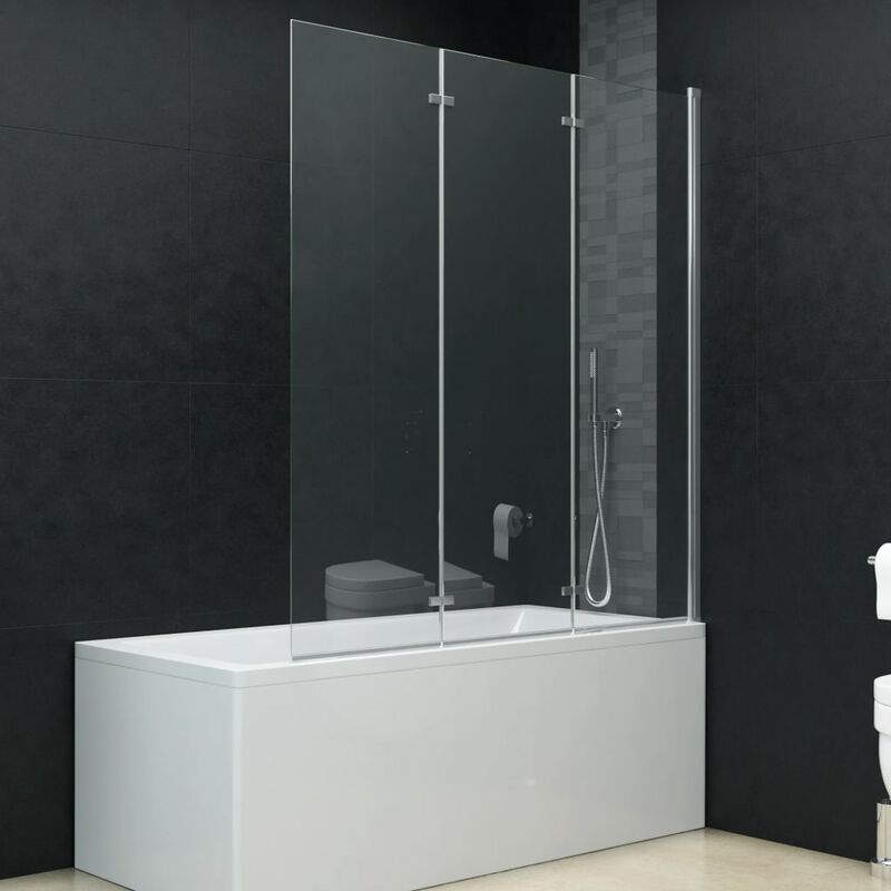

Mampara de ducha plegable 3 paneles ESG 130x138 cm