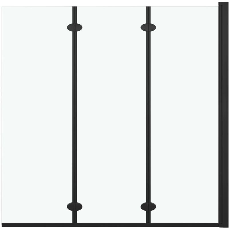 

Mampara de ducha plegable 3 paneles ESG 130x138 cm negro - Vidaxl
