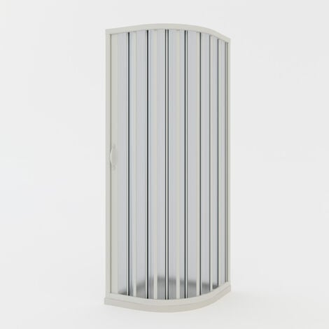 Puerta plegable de interior de pvc 88,5x214 cm mod. Luciana Vetro color  blanco con vidrio satinado
