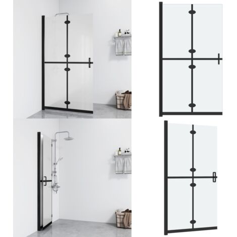 Mampara de ducha plegable vidrio ESG esmerilado 90x190 cm - Ducha plegable - Mampara de ducha plegable