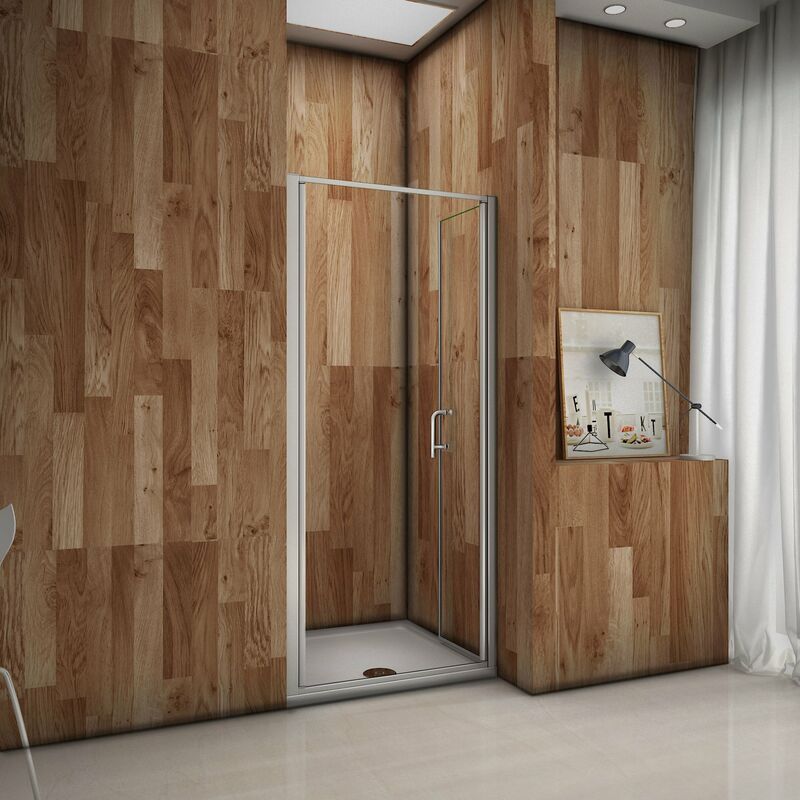 80x185cm Mamparas Puerta Abatible Pantalla de Ducha frontal 6 MM Cristal Templado