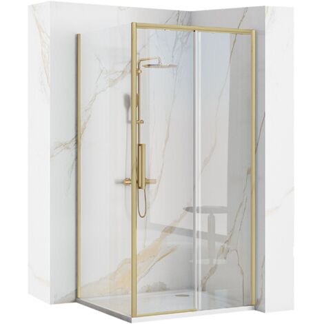 MAMPARA DE DUCHA REA RAPID SLIDE BRUSHED GOLD 110x90