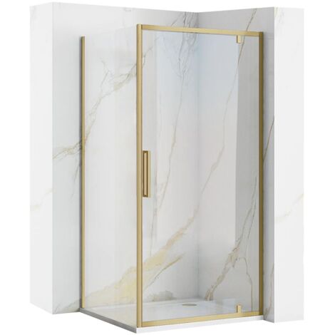 MAMPARA DE DUCHA REA RAPID SWING BRUSHED GOLD 100x80