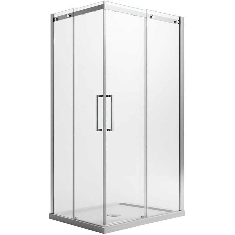 

Mampara de ducha transparente 8 mm con easyclean h 200 mod. Prime Corner 75x75 cm