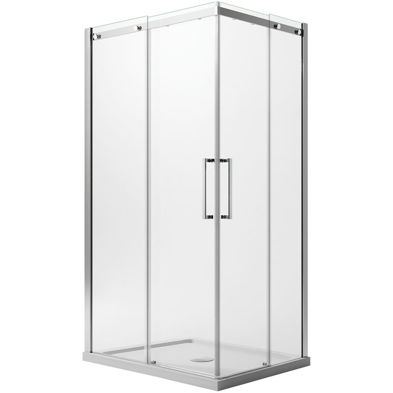 

Mampara de ducha transparente 8 mm con easyclean h 200 mod. Prime Corner 75x120 cm versión izquierda