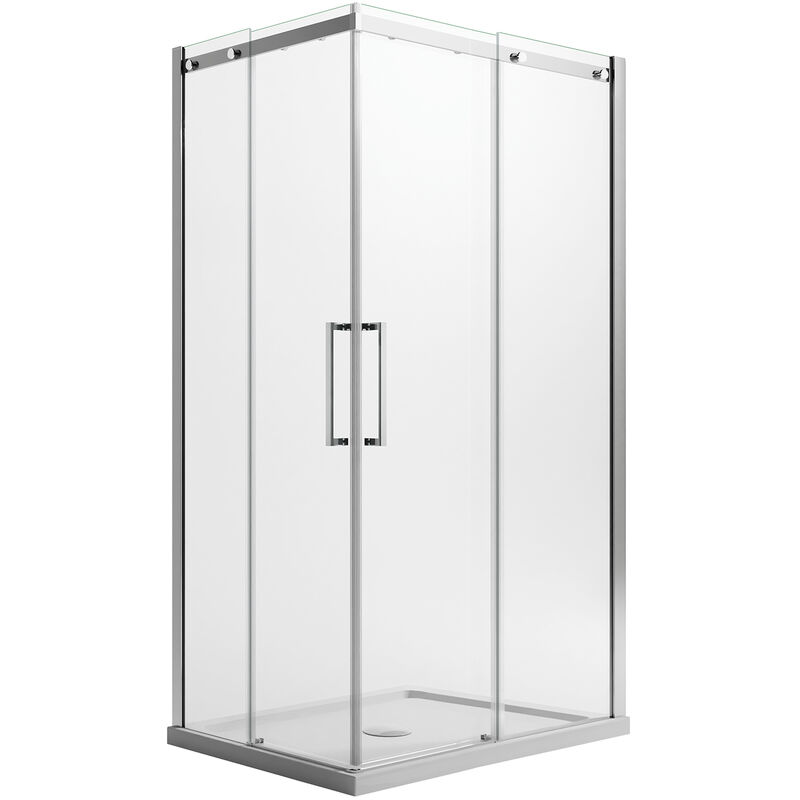 

Mampara de ducha transparente 8 mm con easyclean h 200 mod. Prime Corner 120x120 cm