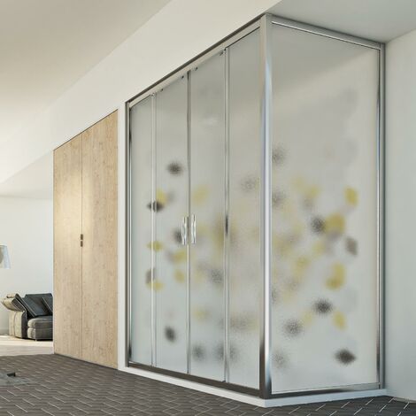 Mampara de ducha rectangular vidrio impreso h 198 mod. Young Duo 2 Hojas 70x160 cm