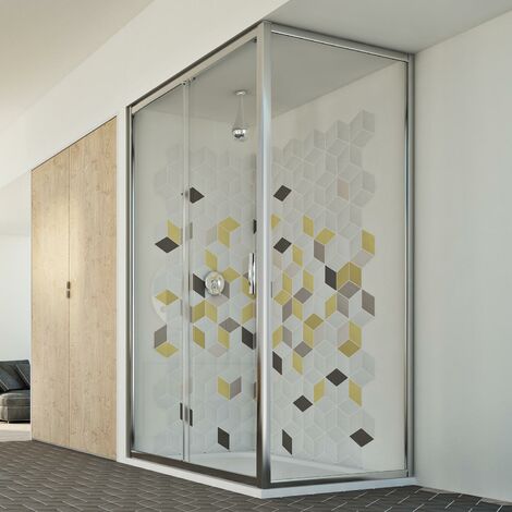 Mampara de ducha rectangular vidrio transparente h 198 mod. Young Duo 1 Hoja 70x120  cm