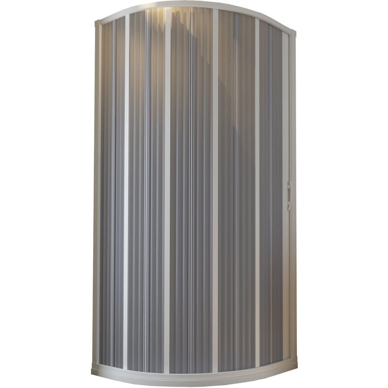 

Mampara de ducha semicircular de pvc plegable blanca h 185 mod. Flex con apertura lateral 100x100 cm