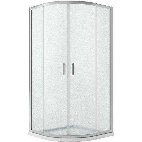 Mampara de ducha semicircular vidrio impreso h 185 mod. Ready 80x80 cm