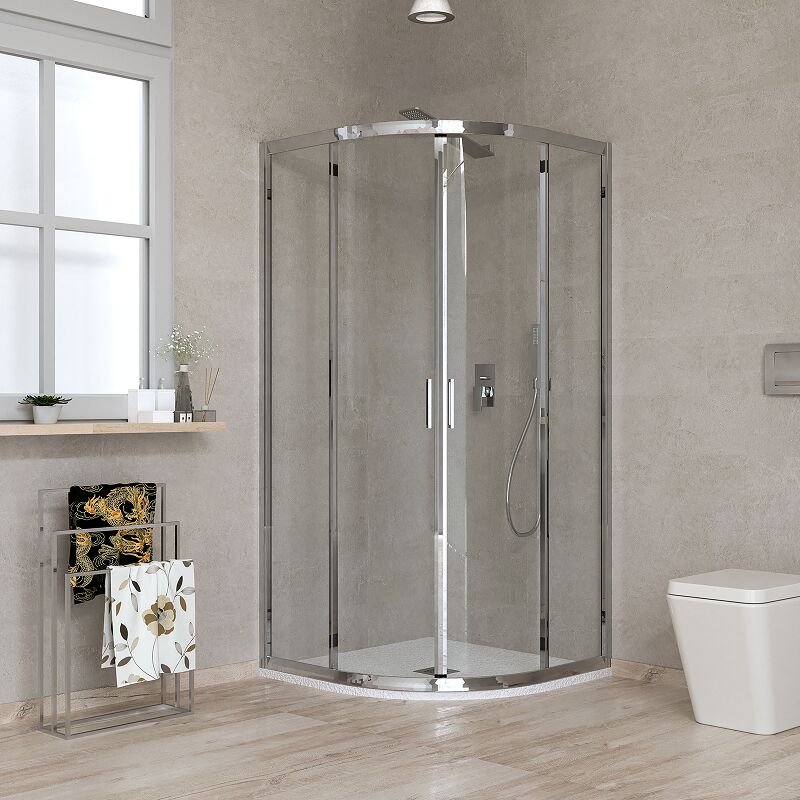 

Mampara de ducha semirredonda 90 x 90 vidrio transparente Ponsi Gold BBGOLTSE90 | 90x90 cm (88-90 x 88-90)