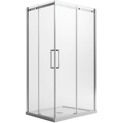 Mampara de ducha transparente 8 mm con easyclean h 200 mod. Prime Corner 90x90cm