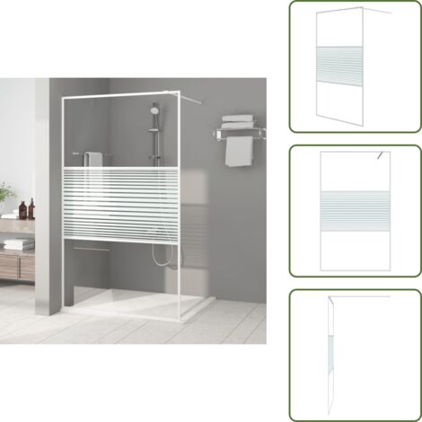 Mampara de ducha transparente - vidaXL Mampara de ducha vidrio ESG transparente blanco 115x195 cm - Mampara de ducha blanca