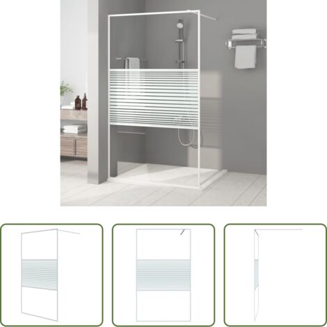 Mampara de ducha vidrio -  Mampara de ducha vidrio ESG transparente blanco 115x195 cm