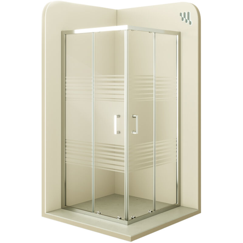 

Mampara de duche vidro parcialmente satinado de seguridad 6mm, altura: 190 cm DK77 - 90x90 cm