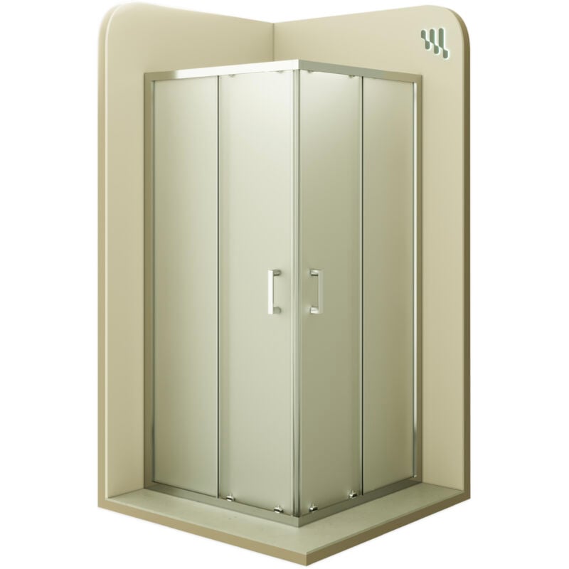 

Mampara de duche vidro satinado de seguridad 6mm, altura: 180 cm DK77 - 85x85 cm