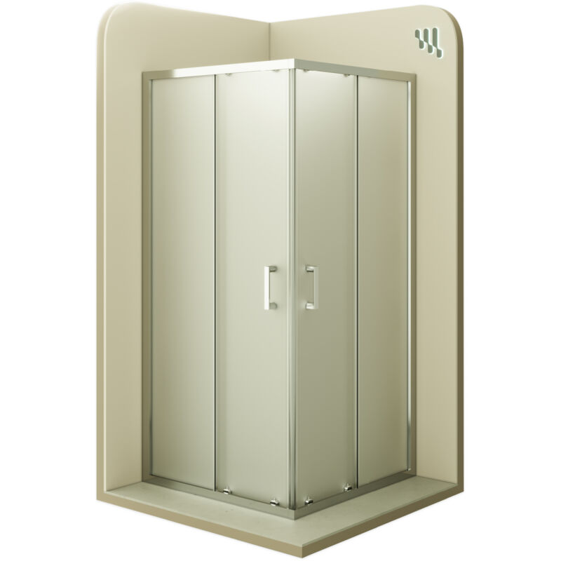 

Mampara de duche vidro satinado de seguridad 6mm, altura: 190 cm DK77 - 90x90 cm