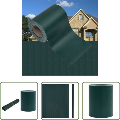 Mampara de jardín -  Panel de valla de PVC verde mate 35x0,19 m