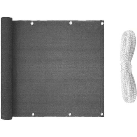 Mampara de privacidad para balcón ZVD, impermeable y anti-UV, con ojales y cordones, 0,9 x 5 m