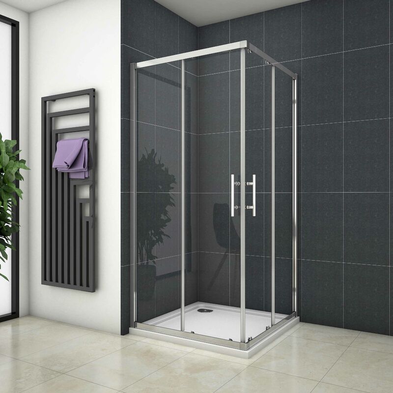 

Mampara Esquinera Puertas Correderas 5mm Cromado 70x70x185cm