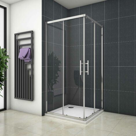 Mampara Esquinera Puertas Correderas Antical 6mm Cromado 76x76x185cm