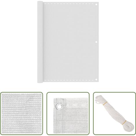 Mampara para balcón -  Toldo para balcón HDPE blanco 120x400 cm