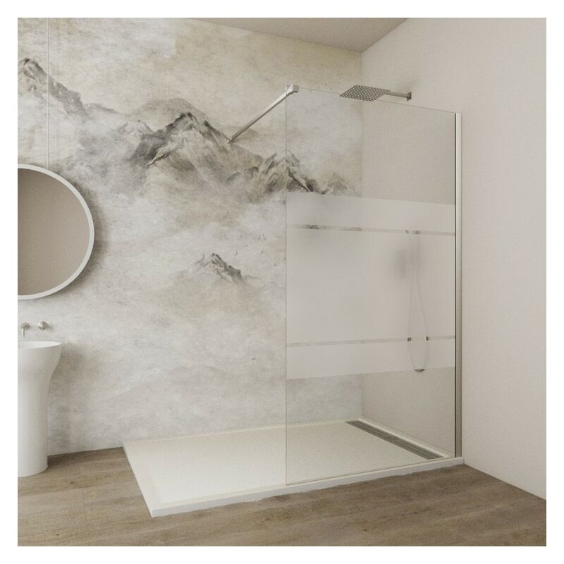 

Mampara SCREEN cristales fijos 8 mm con anti cal Cristal: Frost - Cristal fijo 108x195 + brazo sujecion