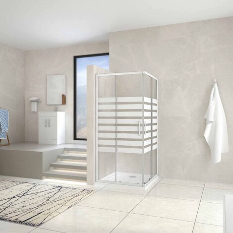 Mamparas Cabina de ducha con Puerta corredera de 8 ruedas vidrio templado 5MM