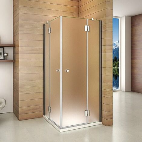 Mamparas Cabina de Ducha cristal 8mm Puerta opaco Abatible de Baño altura 190 cm
