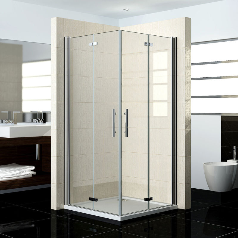 

Mamparas Ducha Angular Doble Puerta Plegable 6mm Antical 100x70x185cm + Plato de Ducha