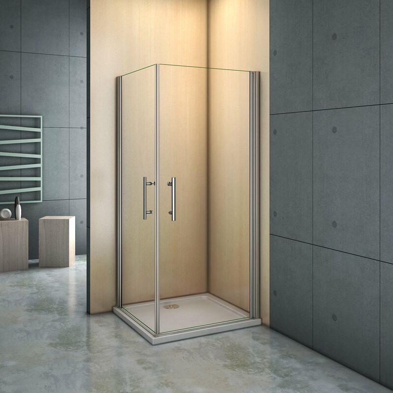

Mamparas de Ducha Angular Doble Puerta Abatible Antical Cristal 6mm 90x90x185cm