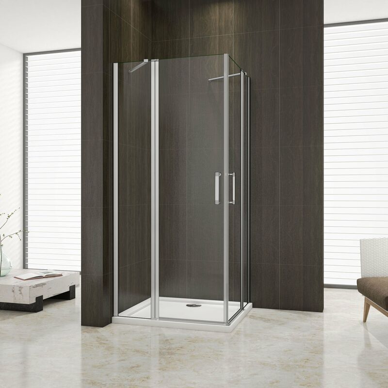 

Mamparas de Ducha Doble Puerta Pivotante Gris mate 5mm Angular 100x100x185cm
